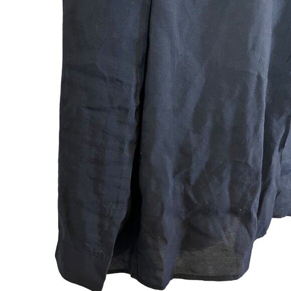 J Jill Womens Navy Blue V-Neck Collared Roll Tab Long Sleeve Tunic Top sz M - Picture 3 of 16